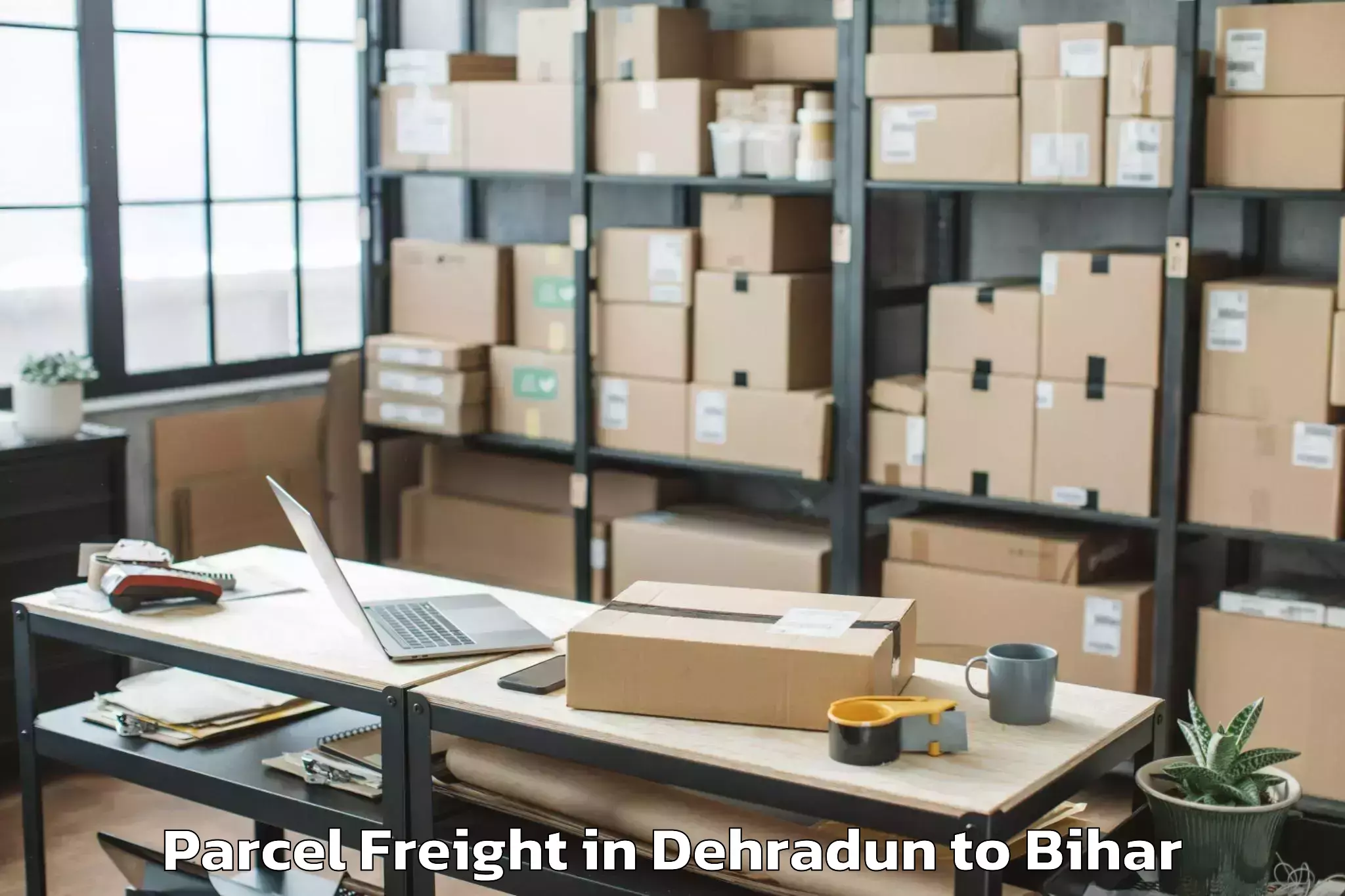 Book Your Dehradun to Laheriasarai Parcel Freight Today